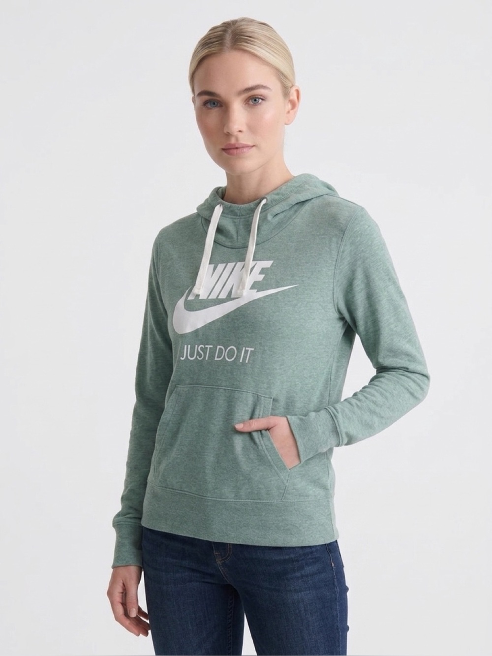 Nike Sage Green Logo Pullover Hoodie